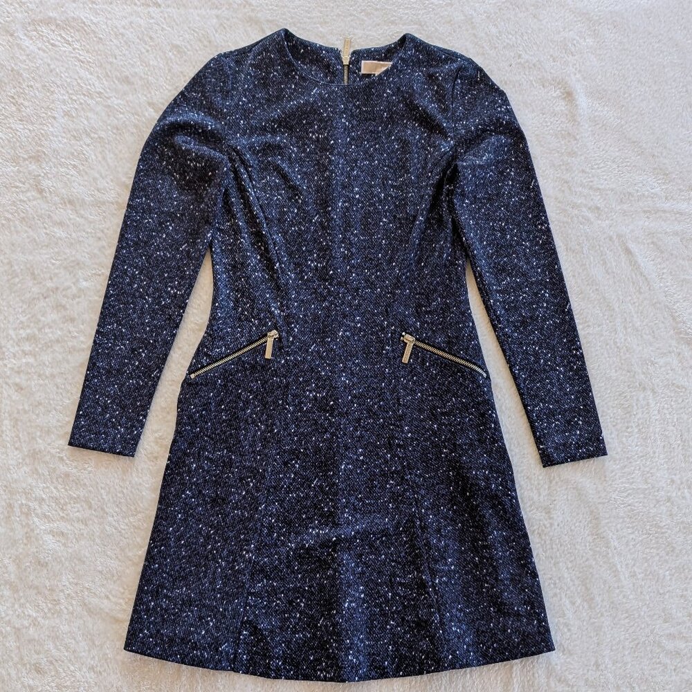 Michael Kors - Blue zip ip dress with zip pockets